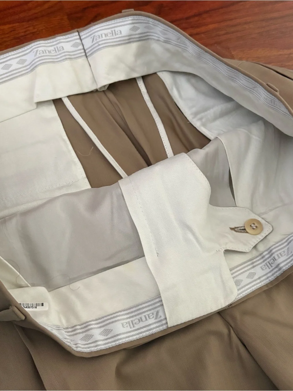 Zanella Jesse Mens Wool Pleated Dress Pants 35x30 Tan Beige Cuffed Slacks Italy⁠
